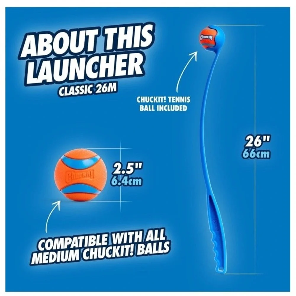 Chuckit Classic Ball Launcher Dog Toy 26-Inch Set w/Handle & Ball Included